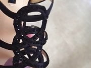 Fucking  girlfriends black strappy heels 