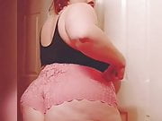 Cute Redhead BBW with pink panties and a Fat booty