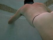 my black thong in pool