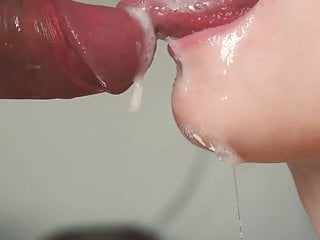 Closed Pussy, Close Up Cum in Mouth, Wet Pussy, Oral Creampie