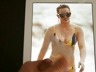 Cum on Hilary Duff in bikini - february 2016