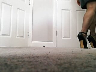 Staci Walking In Seven Inch Metal Stiletto Heels
