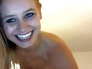 Horny young blonde double-teamed on webcam.
