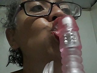 Blowing my hot pink dildo...