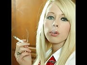 Attractive Blonde Smoker