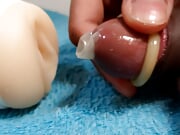 fucking a silicone vagina with a condom