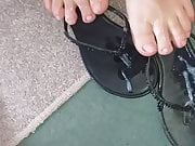 Wife's cummy feet and shoe.