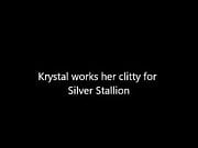 Silver Stallion gets Krystal to work her clitty 