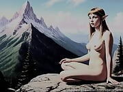 33 Nude Photos of Elf Girls Meditating on The Mountain