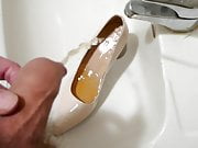 Piss in nude stiletto high heel