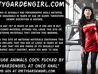 Animals cock fucked by dirtygardengirl prolapse...