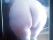 Cumming on chubby wife 's ass