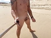 Nudist beach wank and cum