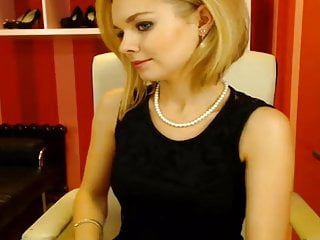 Webcam secretary in good mood