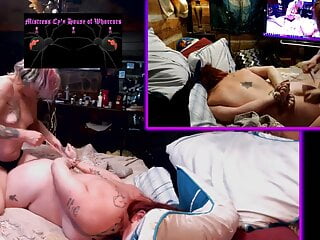 Transbian Dark Freakshow Rope Bondage w Sex Slave Synnz Shibari Tied on Bed & VIOLATED HARD By Fat Cock Dildo XXX 666 23