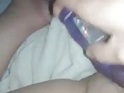 My 50 year old girlfriend playing with sex toy 