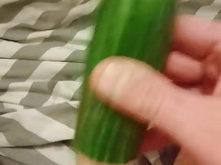 Cucumber wank fuck masturbate sloppy...