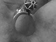 Mr anal plug, chastity cage, ball weights and sound