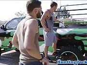 Assfucked fitness hunk drops his milky load