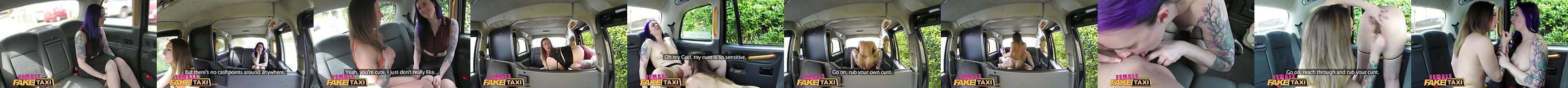 Female Fake Taxi Dildo Makes Hot Lesbian Tattooed Babe