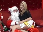 Hope sits on Santa's lap