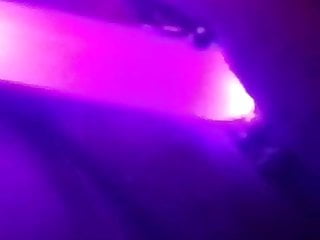 Purple light dildo play