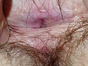 Playing hairy wife pussy and ass
