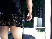  lilian77 mini skirt and front of my house 04