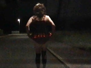 sissy kathy out and about in workington at night