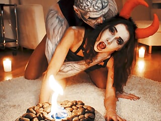 Lustful devil Passionately Fucks &amp; Gets Halloween Facial