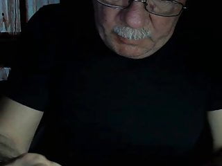 Grandpa cum on webcam...