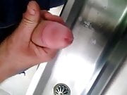 public urinal wank with cumshot 