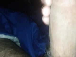Stroking my huge cock waiting for...