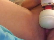 MILF cunt filled with cum and then Hitachi goes wild