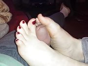 Wife Quick Couch Footjob 
