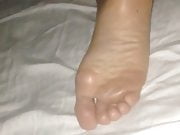 Gf's plump feet while she is in bed