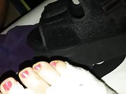 Masturbation and ejaculation near my wife's injured foot