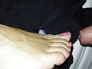 big cumshot on the feet of my wife